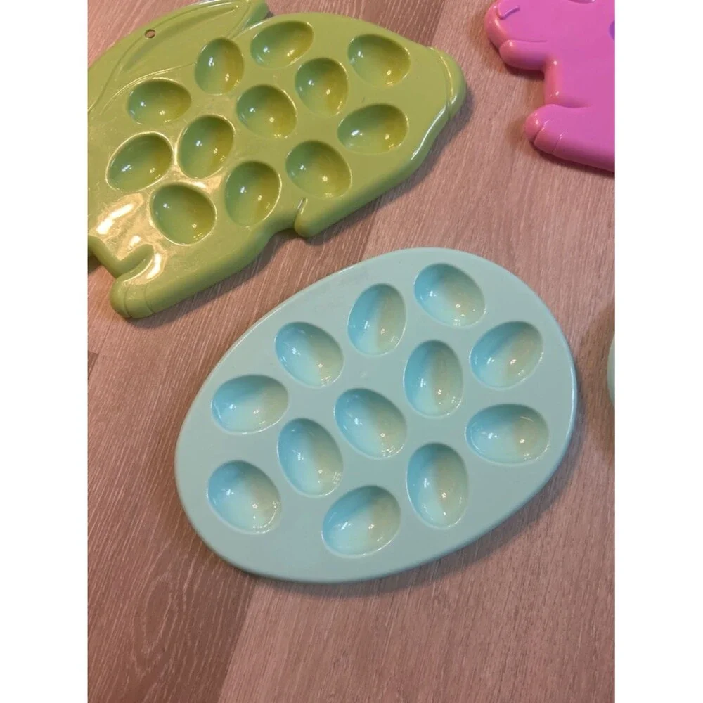 Bunny & Egg Plastic Easter Egg Coloring Egg Holder Set of 4
